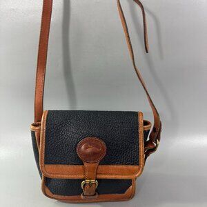 Vintage Dooney & Bourke All-Leather Balck/Brown Small Crossbody Bag